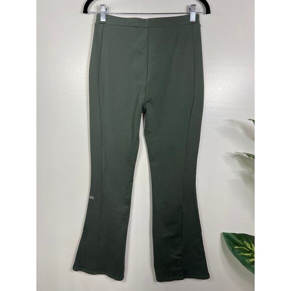 Alo Yoga High Waist Zip It Flare Legging Pant Dark Cactus Green Small 4 / 6 - Picture 5 of 11